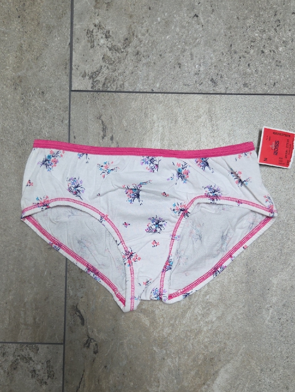 Maidenform White Floral Kids' Underwear with Pink Trim